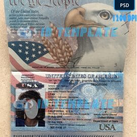 USA Passport Template New