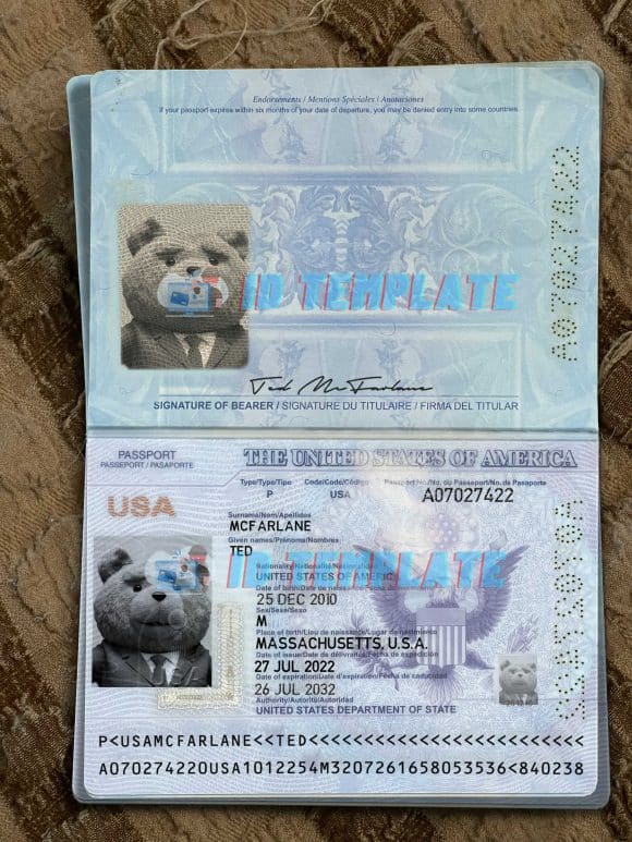 USA Passport Template New