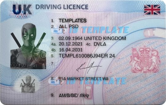 UK Driving license New Template