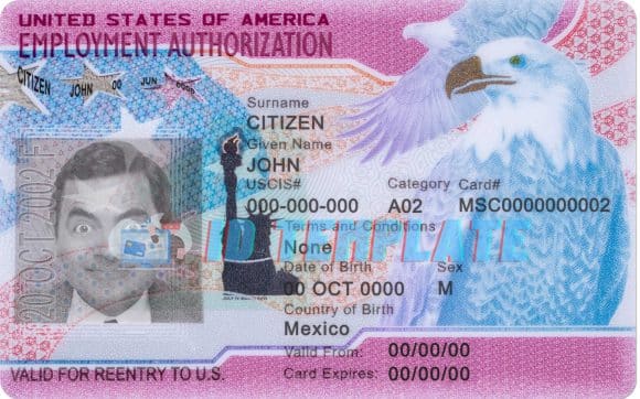 USA employment authorization card