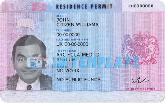 UK Residence Permit Template
