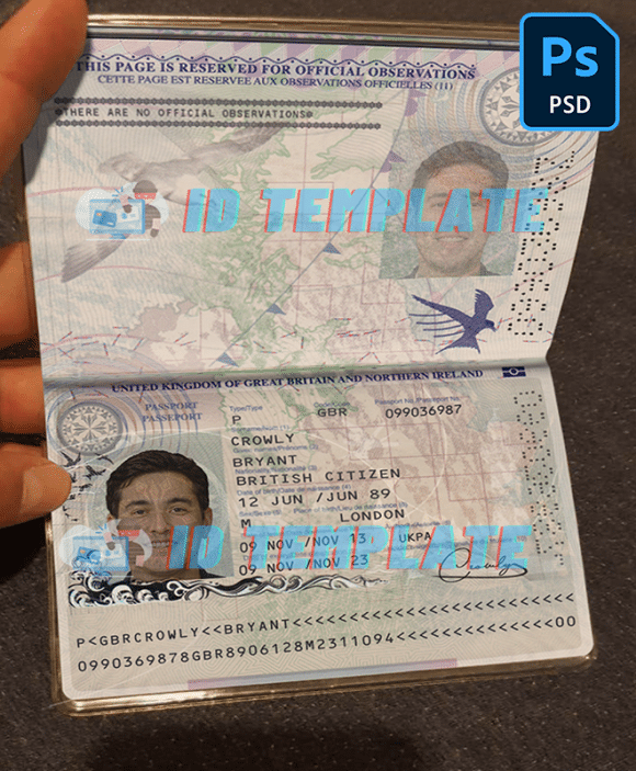 UK Passport Template