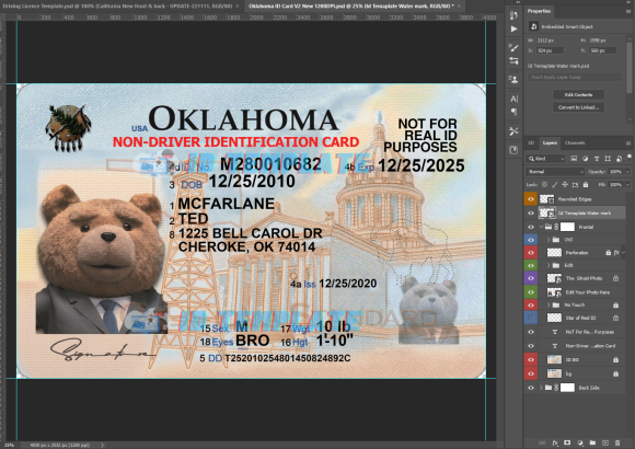 Oklahoma ID Card 3