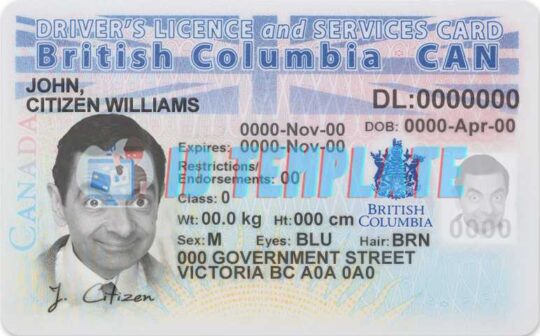 British Columbia Driving license