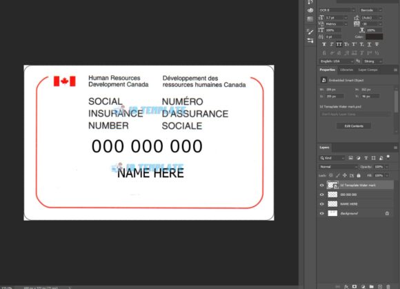 Canadian social insurance number Card