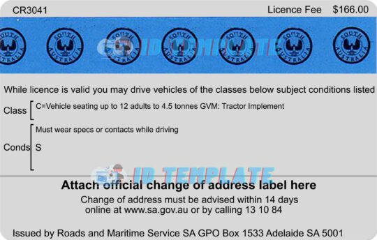 South Australia SA Driving license