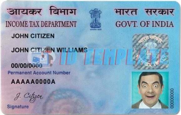 India Tax ID Card