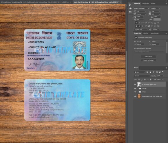 India Tax ID Card