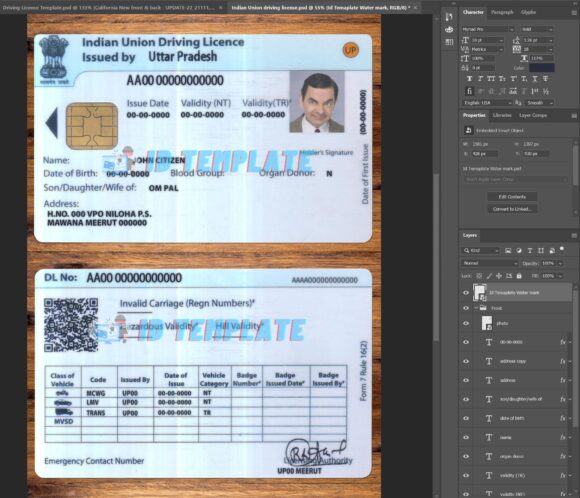 India Union Driving Licence