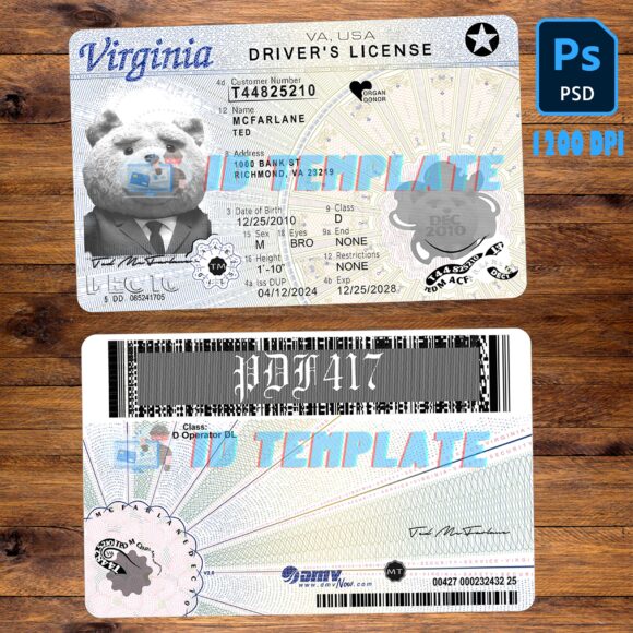 Virginia new Driving license