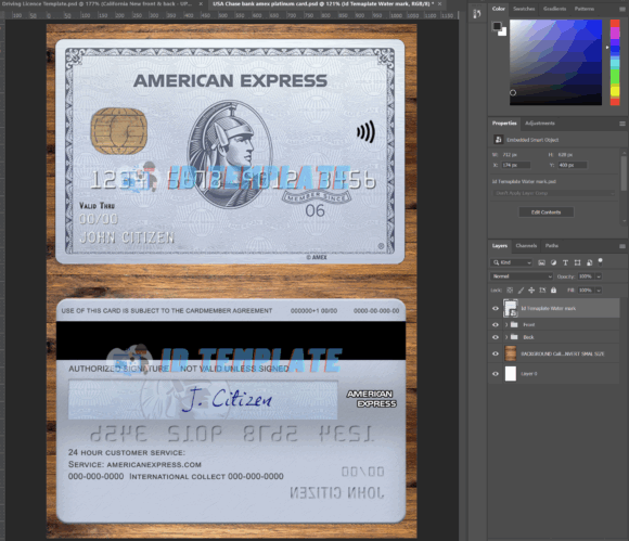 USA Chase Bank Amex Platinum Card PSD Template - Image 2