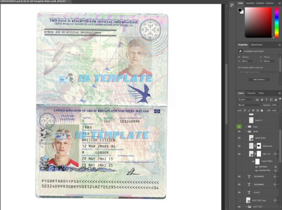 UK Passport Template