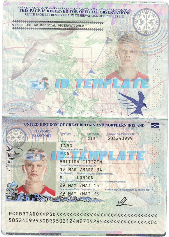 UK Passport Template