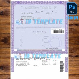 New Jersey Certificate of Title of Vehicle