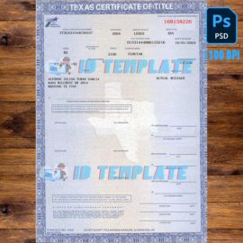 Texas Certificate of Title of Vehicle